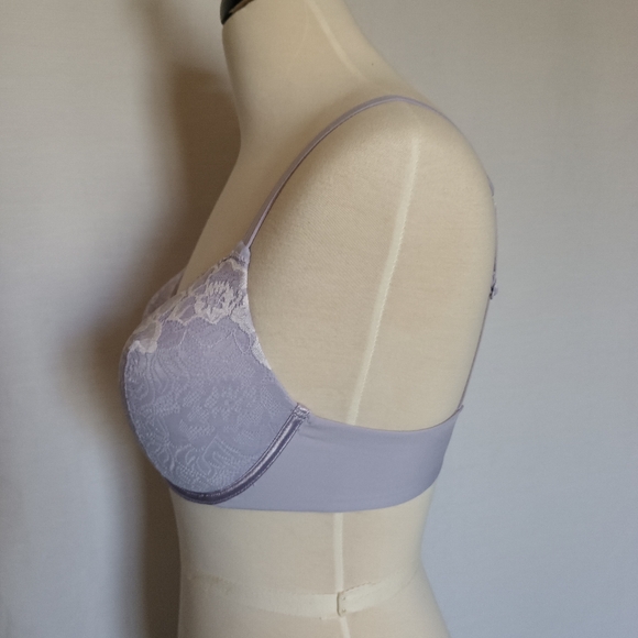 Warner's Underwire Bra Lightly Padded - Women's Size 36C Lavender Lace - Picture 3 of 9